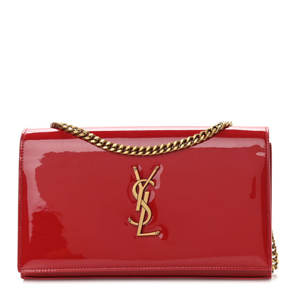 Saint Laurent Patent Calfskin Monogram Kate Wallet On Chain Rouge Eros 1 of 12