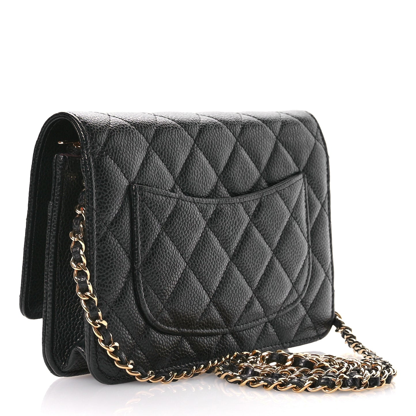 Caviar Quilted Wallet On Chain WOC Black