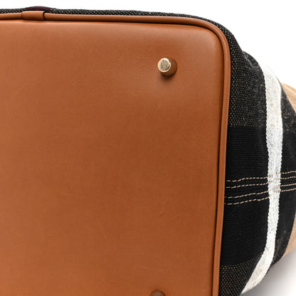 Burberry Grainy Calfskin Canvas Mega Check Medium Ashby Tassel Hobo Saddle Brown 13 of 13