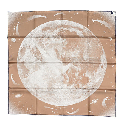 Hermes Silk Clair De Lune Double Face Scarf 90 Marine White Beige 2 of 4