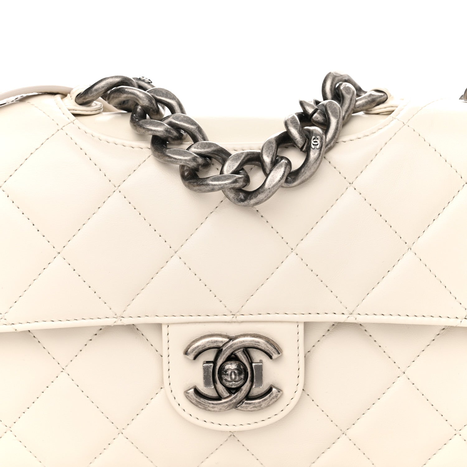 Chanel Glazed Calfskin Medium Perfect Edge Flap White 9 of 11