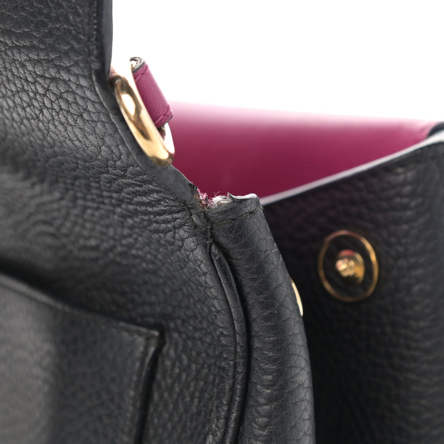 Bullcalf Medium Be Dior Flap Black Fraise