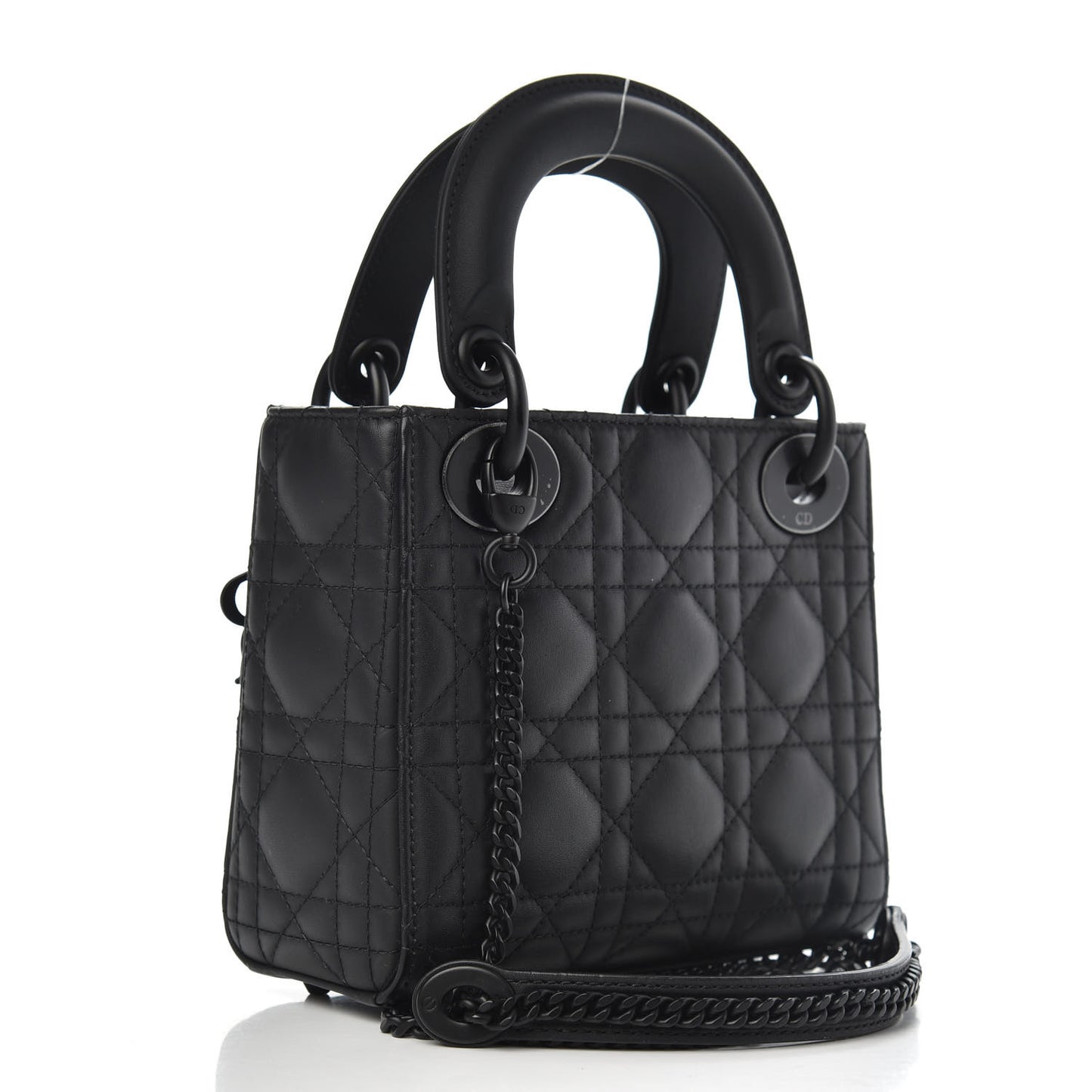 Ultra Matte Calfskin Cannage Mini Lady Dior Black
