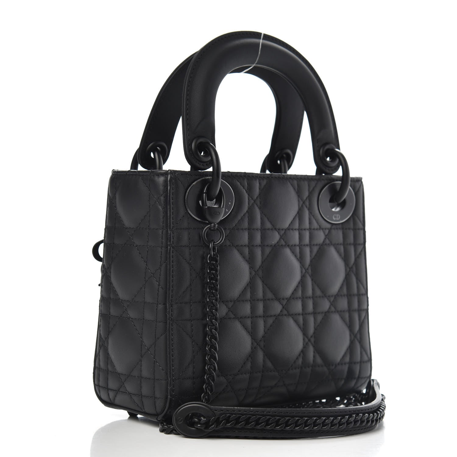 Christian Dior Ultra Matte Calfskin Cannage Mini Lady Dior Black 3 of 10