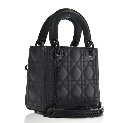 Christian Dior Ultra Matte Calfskin Cannage Mini Lady Dior Black 3 of 10