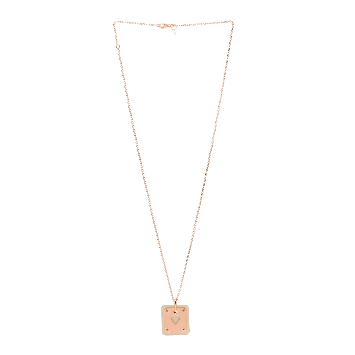 Hermes Rose Gold Plated Swift As de Coeur Pendant Necklace Nata 3 of 6