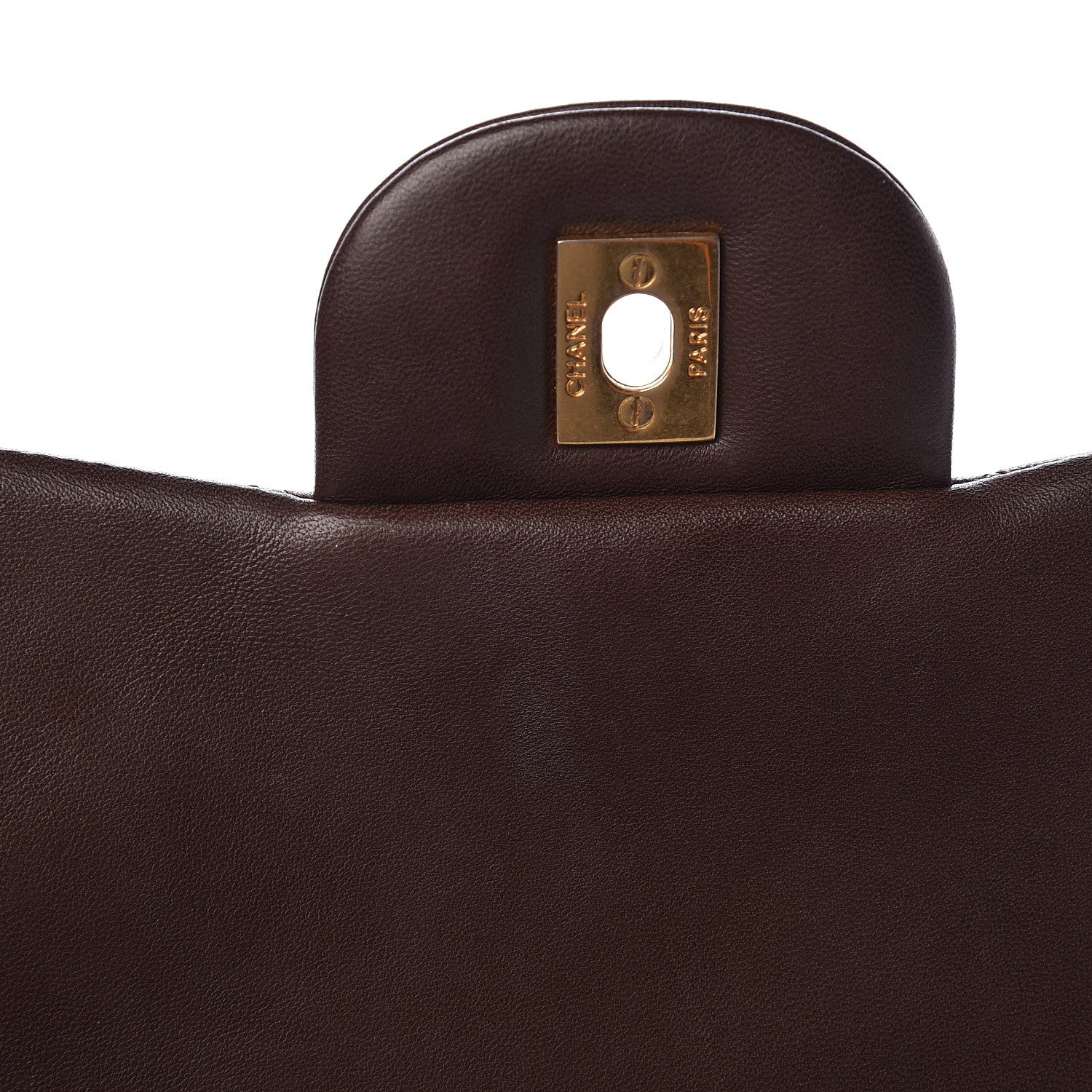 Chanel Lambskin Quilted Jumbo Single Flap Dark Brown 11 of 12