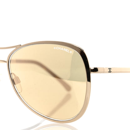 Chanel Metal Mirrored Pilot Summer Sunglasses 4223 Gold 7 of 8