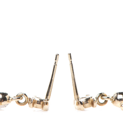 Chanel Crystal Resin CC Drop Earrings Light Gold Black 3 of 4