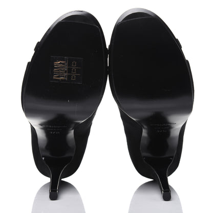 Saint Laurent Kid Scamosciato Tribute 105 Platform Sandals 37.5 Black 5 of 9