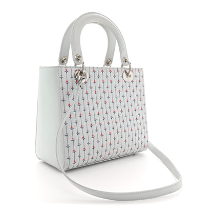 Christian Dior Embroidered Applique Medium Lady Dior Light Blue Multicolor 3 of 13