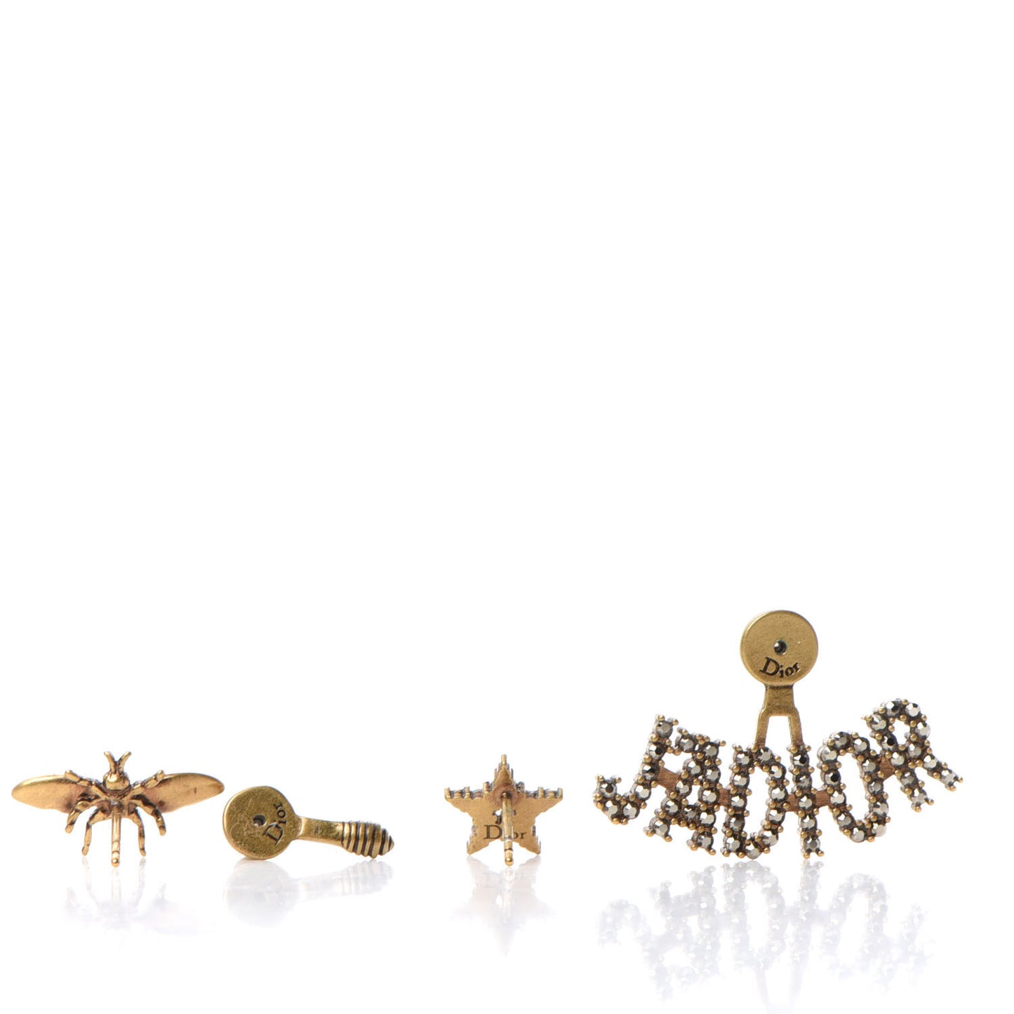 Metal Crystal J'adior Earrings Aged Gold