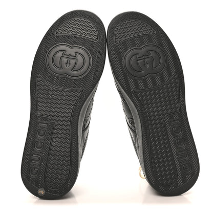 Gucci Calfskin GG Tennis Embossed Perforated Mens Interlocking G 55mm Sneakers 11.5 Black 7 of 10