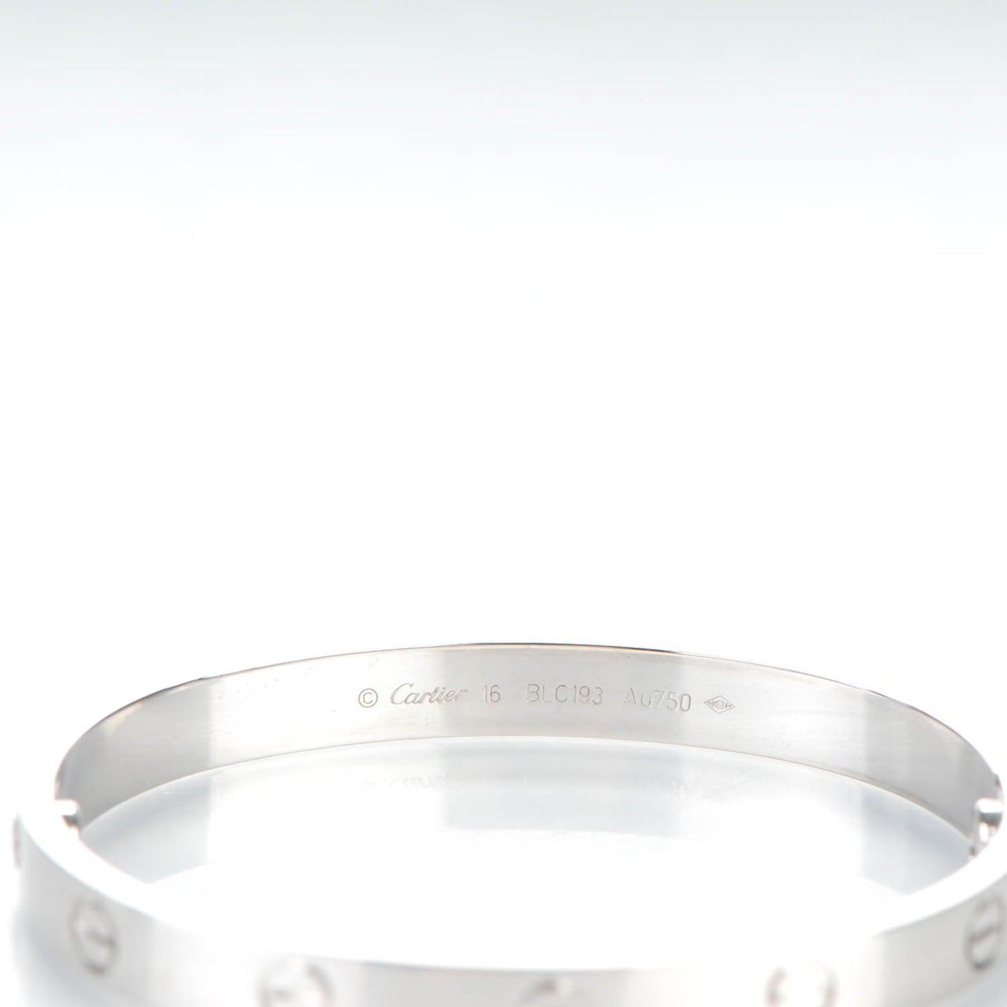 18K White Gold LOVE Bracelet 16