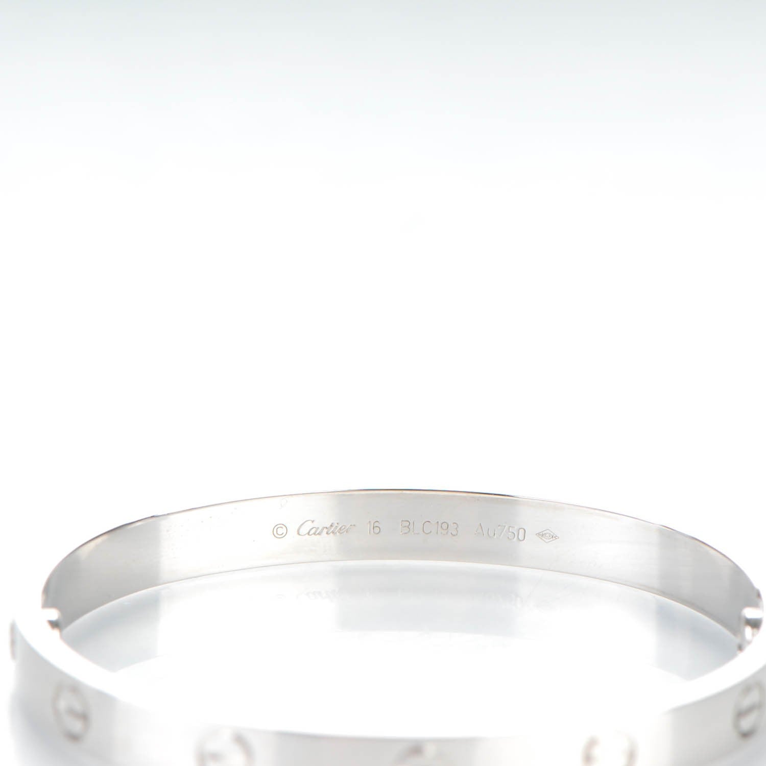 Cartier 18K White Gold LOVE Bracelet 16 4 of 6