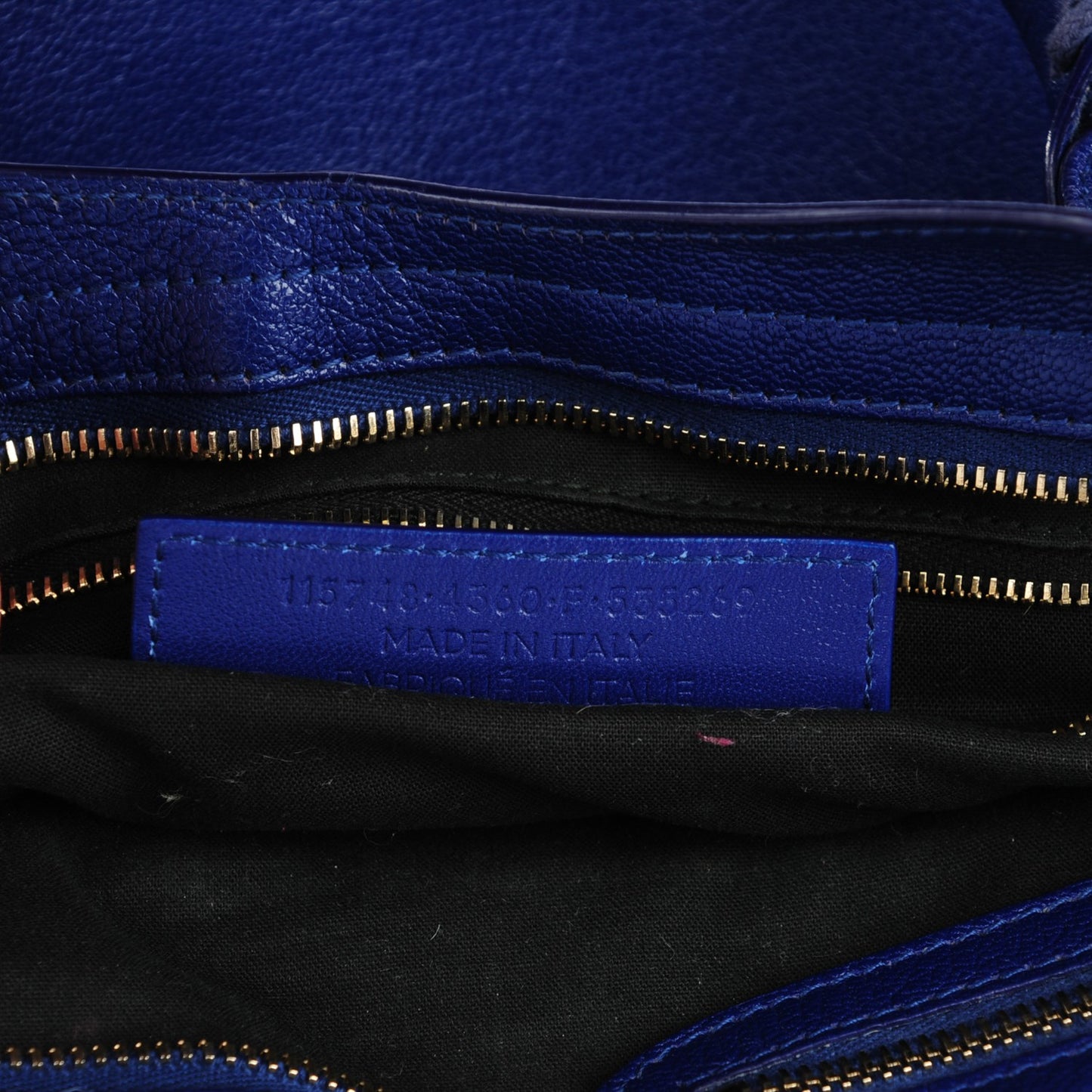 Chevre Gold Metallic Edge Hardware City Bleu Roi