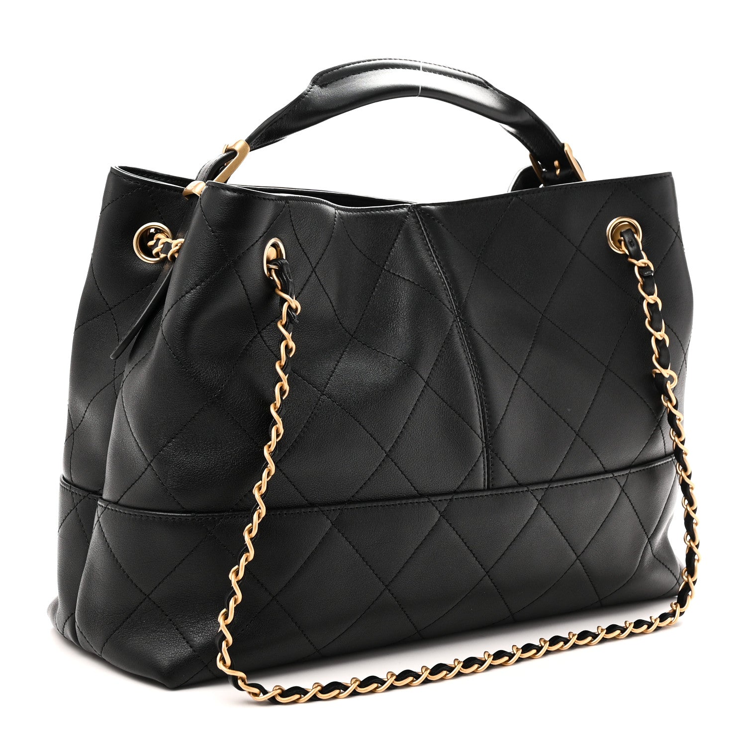 Chanel Calfskin Quilted Small Coco Base Shopping Bag Black 3 of 11