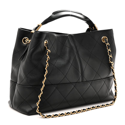 Chanel Calfskin Quilted Small Coco Base Shopping Bag Black 3 of 11