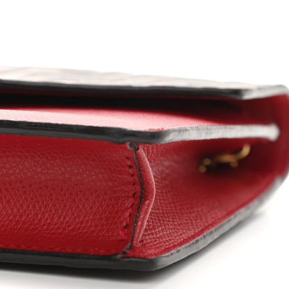 Fendi Vitello Cruise F is Fendi FF 1974 Embossed Medium Envelope Wallet On Chain Fragola Maya Black 11 of 14