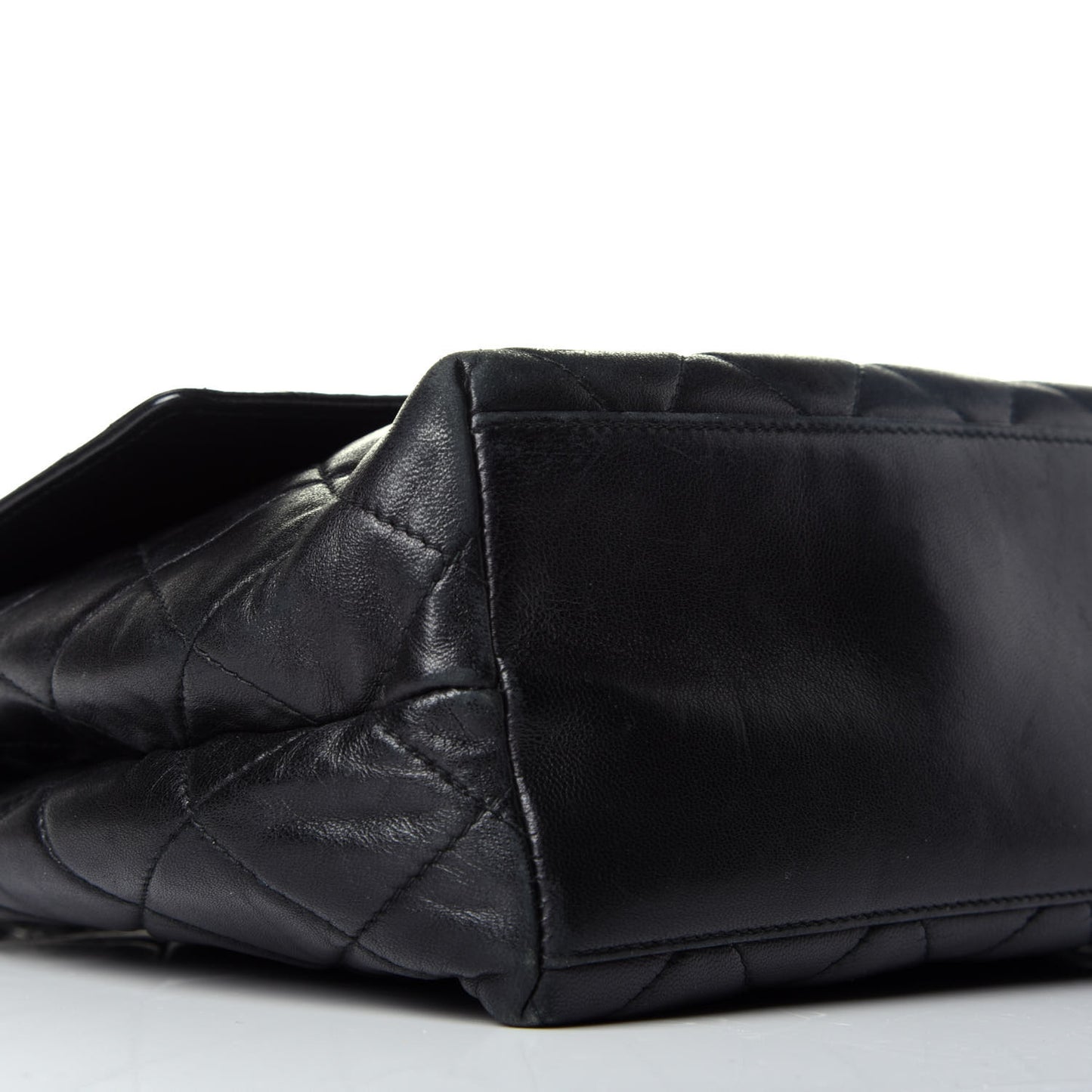 Lambskin Quilted Medium Braided Single Flap Black