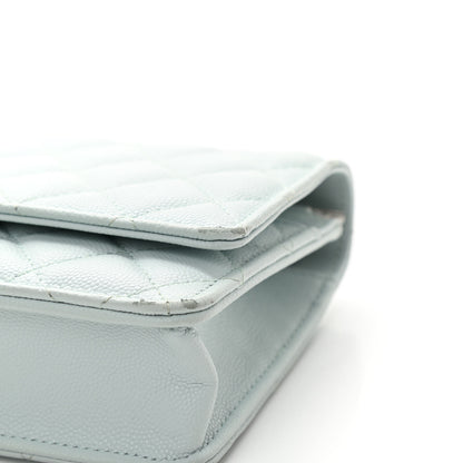 Chanel Caviar Quilted Wallet On Chain WOC Light Blue 11 of 12