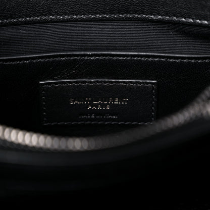 Saint Laurent Sheepskin Matelasse Chevron Monogram Medium College Bag Black 7 of 9