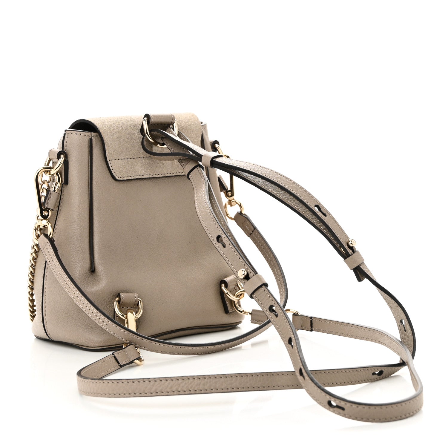 Chloe Suede Calfskin Mini Faye Backpack Motty Grey 3 of 10