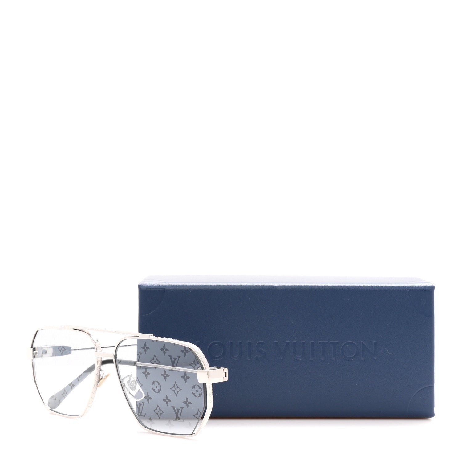 Louis Vuitton Metal LV Monogram Sunglasses Z1834U Silver 1905784