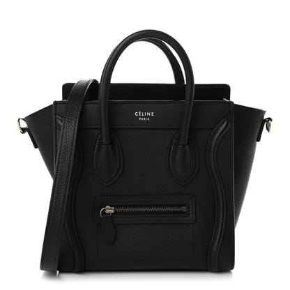 Celine Drummed Calfskin Nano Luggage Black 1 of 11
