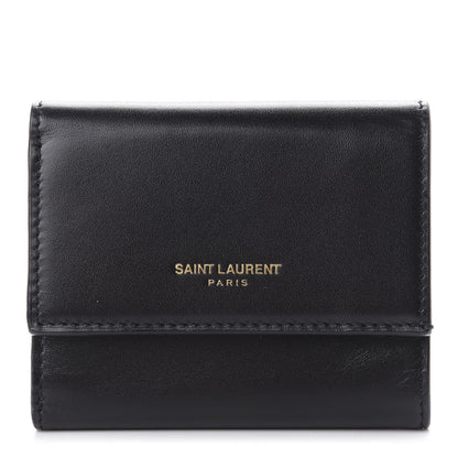 Saint Laurent Calfskin Trifold Wallet Black 1 of 11