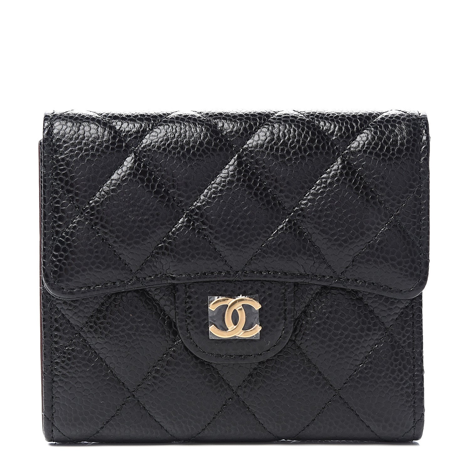 Chanel Caviar Quilted Compact Flap Wallet Black 1 of 8