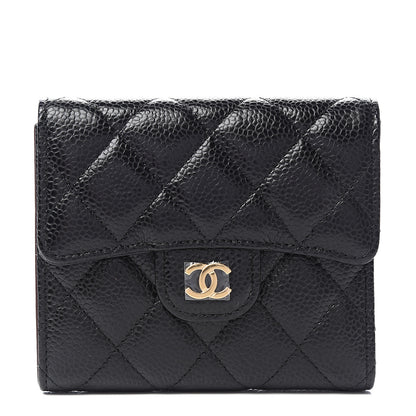 Chanel Caviar Quilted Compact Flap Wallet Black 1 of 8