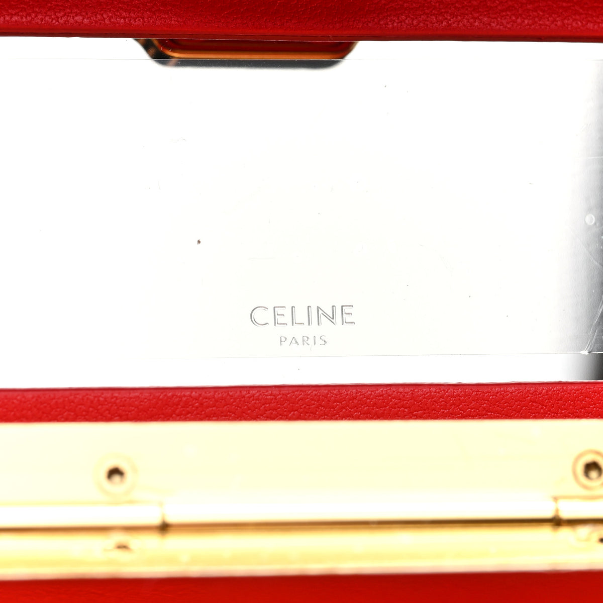 Celine Glossy Lambskin Vanity Frame Rectangle Bag Black 6 of 10