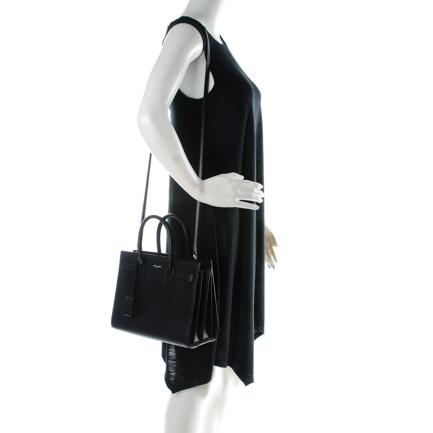 Grained Calfskin Baby Sac De Jour Black