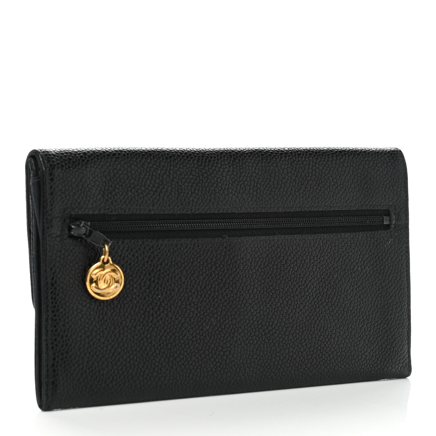 Chanel Caviar Timeless CC Yen Wallet Black 3 of 9