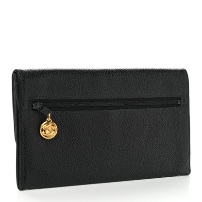Chanel Caviar Timeless CC Yen Wallet Black 3 of 9