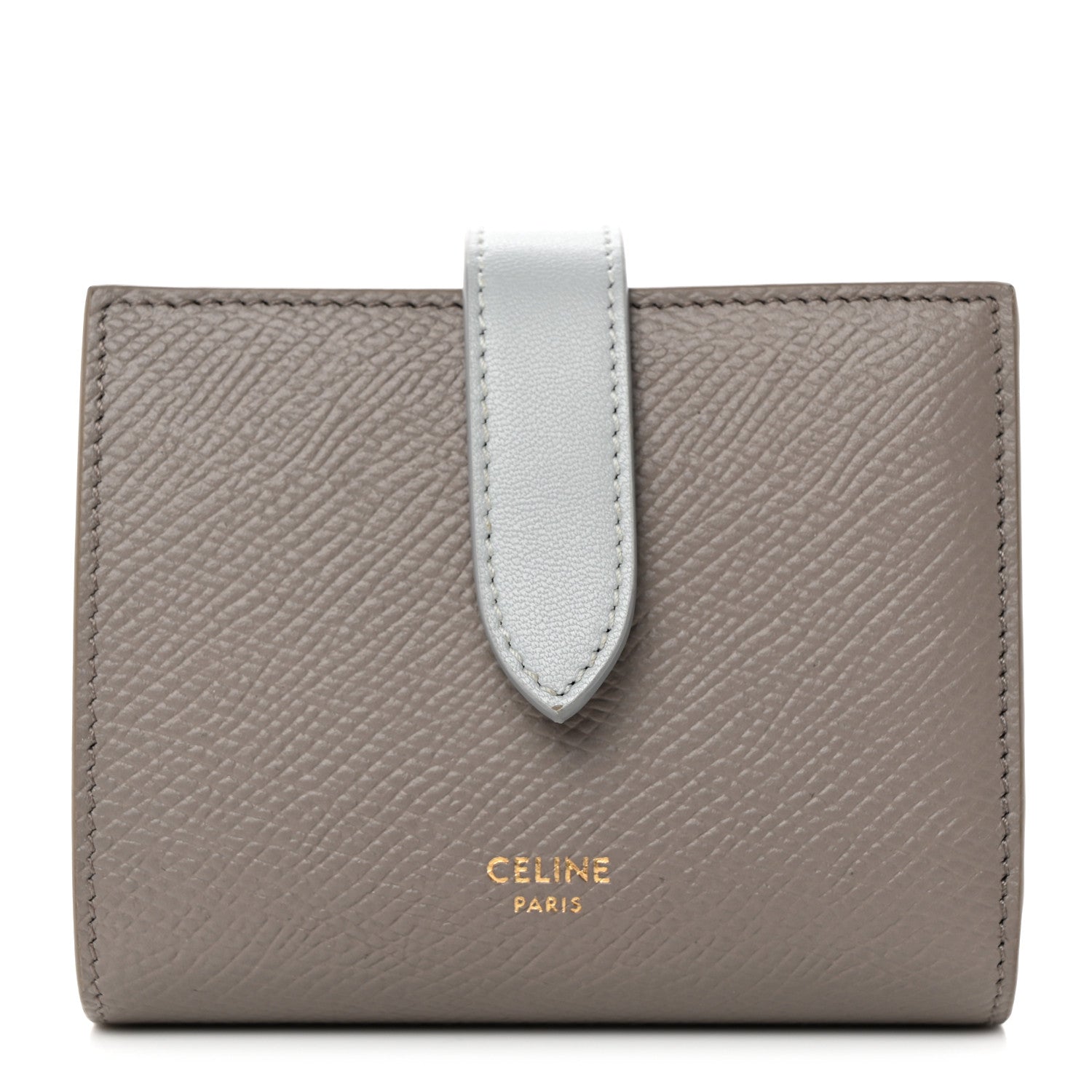 Celine Grained Calfskin Small Multifunction Strap Wallet Pebble Mineral 1 of 9