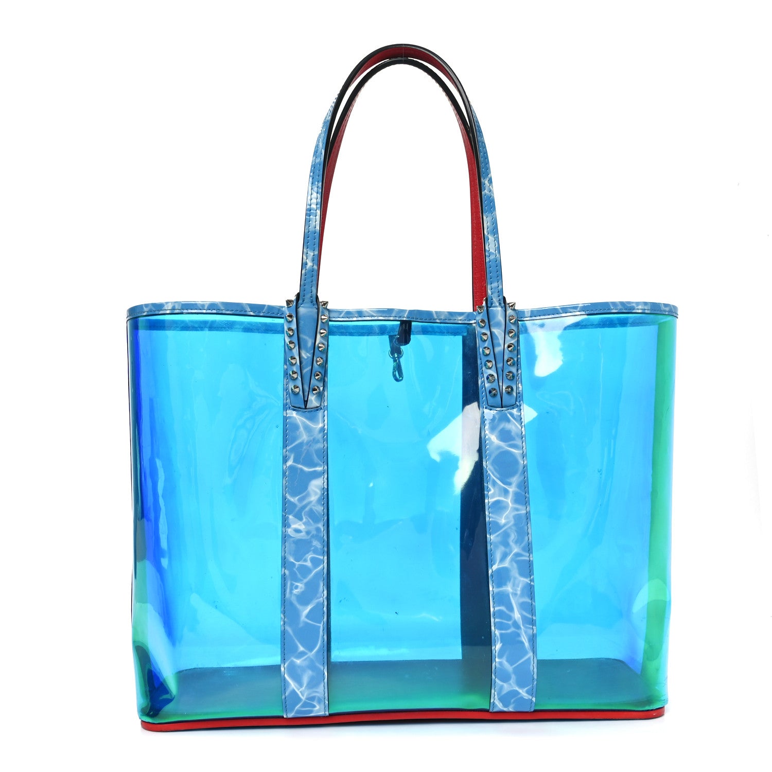 Christian Louboutin PVC Spikes East West Cabata Tote Blue 1 of 19