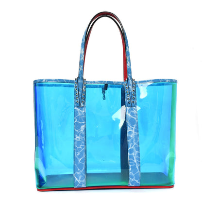 Christian Louboutin PVC Spikes East West Cabata Tote Blue 1 of 19