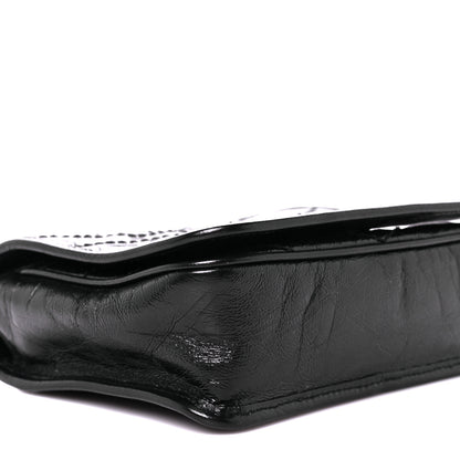 Saint Laurent Crinkled Calfskin Matelasse Monogram Niki Chain Wallet Black 9 of 10