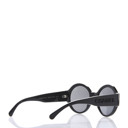 Chanel Acetate Polarized Round Sunglasses 5410 Black 4 of 7