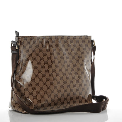 Gucci Crystal Monogram Large Flat Messenger Bag Dark Brown 3 of 7
