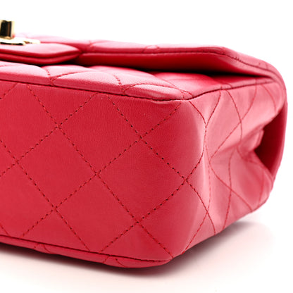 Chanel Lambskin Quilted Mini Rectangular Flap Red 10 of 11