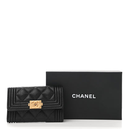 Chanel Caviar Quilted Boy Flap Card Holder Black 9 of 9