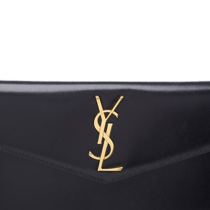 Saint Laurent Smooth Shiny Calfskin Monogram Uptown Pouch Black 9 of 10