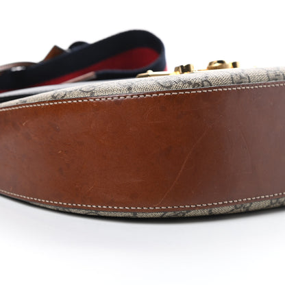 Gucci GG Supreme Monogram Web Medium Padlock Messenger Shoulder Bag Black 9 of 19