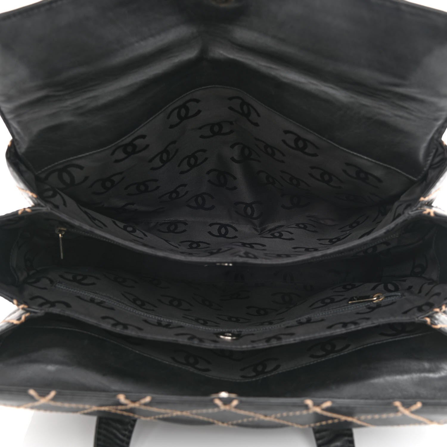 Chanel Calfskin Wild Stitch Large Tote Black 4 of 12