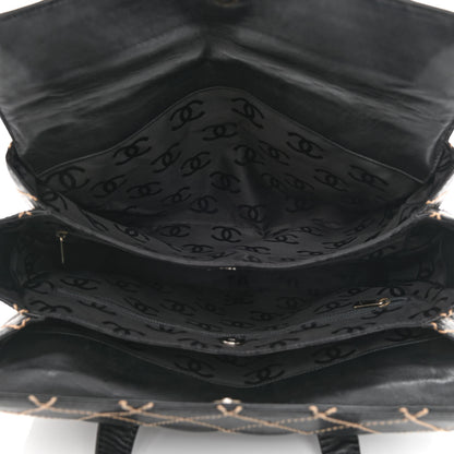 Chanel Calfskin Wild Stitch Large Tote Black 4 of 12