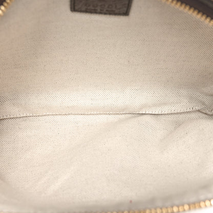 Gucci Monogram Jumbo GG Textured Dollar Calfskin Web Belt Bag Camel Ebony New Acero 5 of 10
