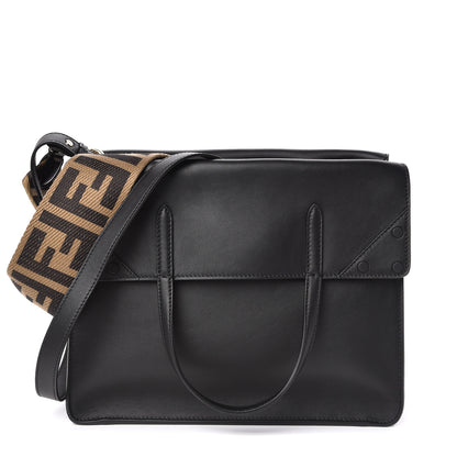 Fendi Vitello Grace Matte Large Flip Tote Black 1 of 11